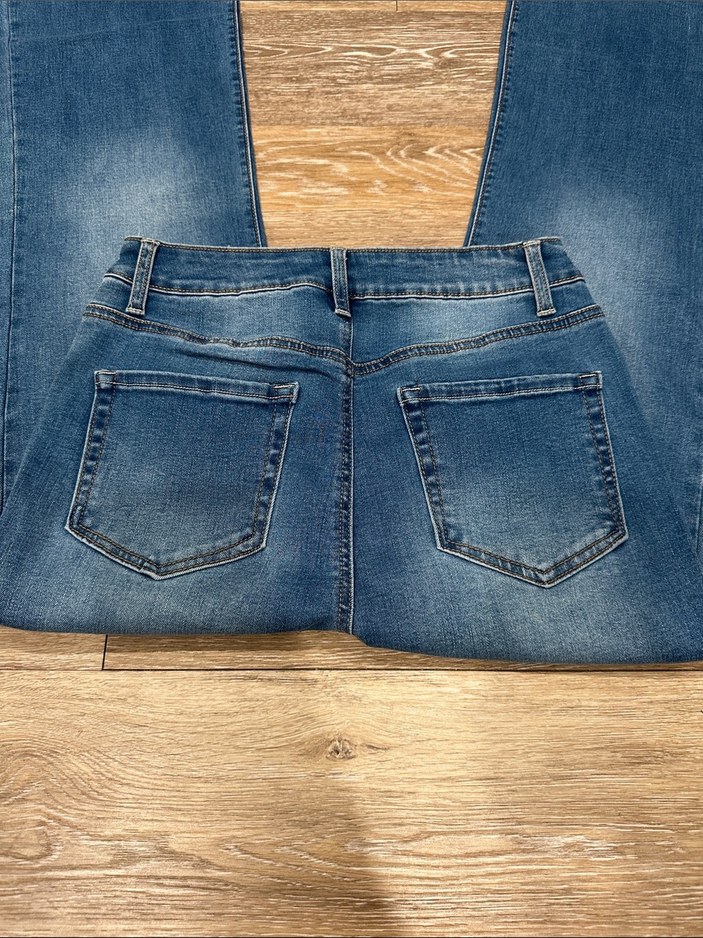 NWT! Wax Jean Indigo Flare Jeans with Frayed Hem - Picture 6 of 9